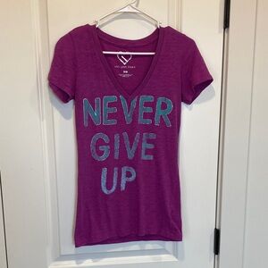 Never Give Up Purple T-shirt